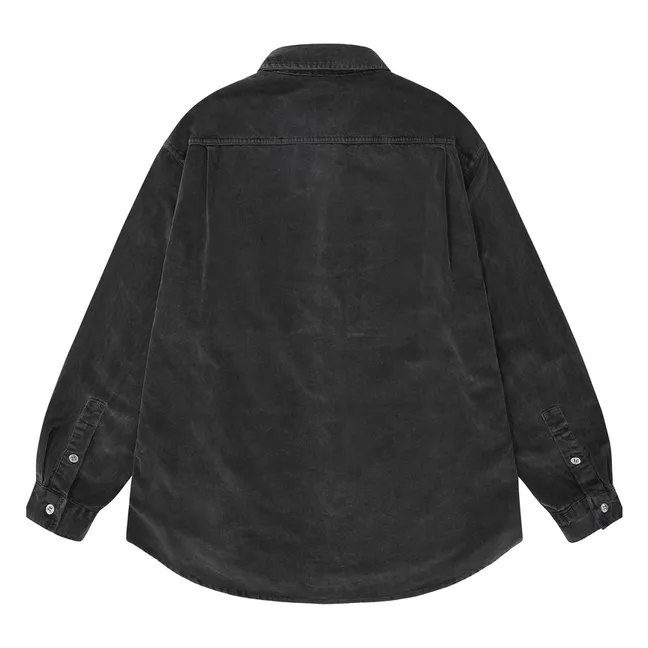 Ribbed Velvet Shirt | Dark grey