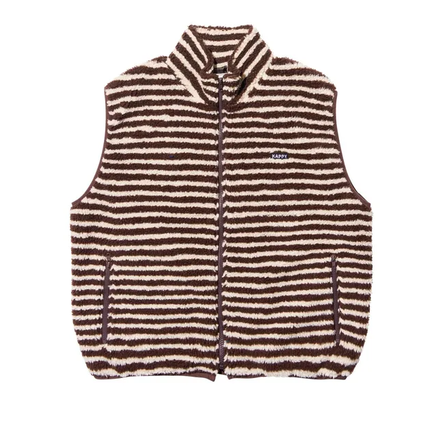 Striped Fleece Jacket | Brown