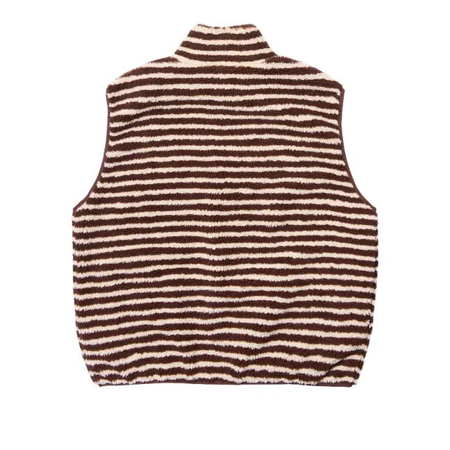 Striped Fleece Jacket | Brown