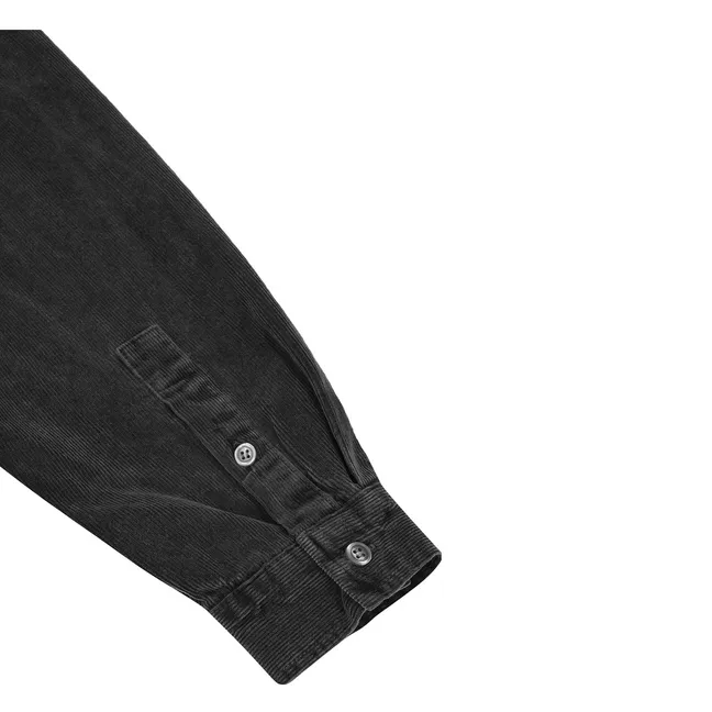 Ribbed Velvet Shirt | Dark grey
