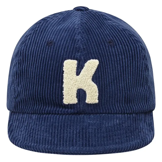 Casquette Logo Velours Côtelé | Bleu