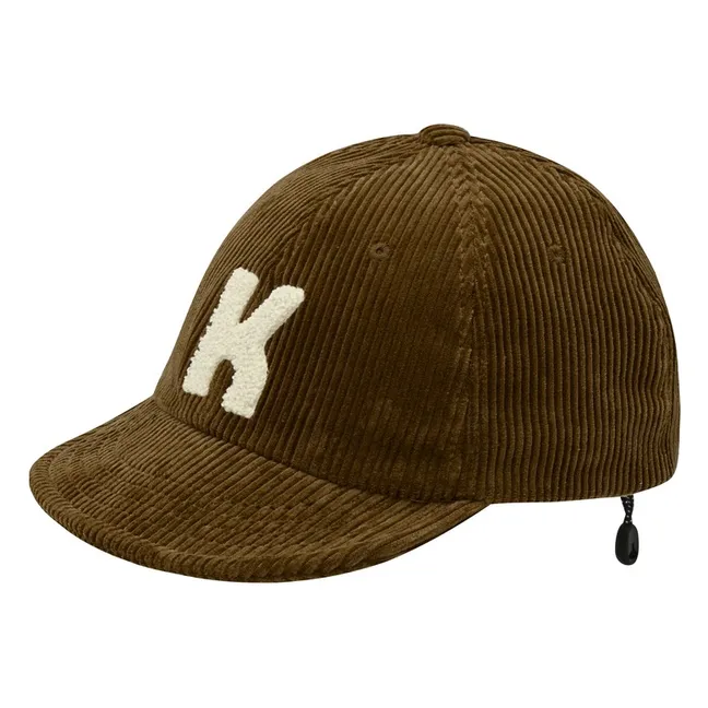 Casquette Logo Velours Côtelé | Marron