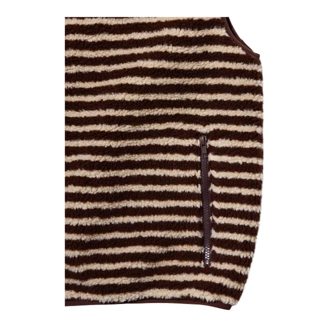 Striped Fleece Jacket | Brown