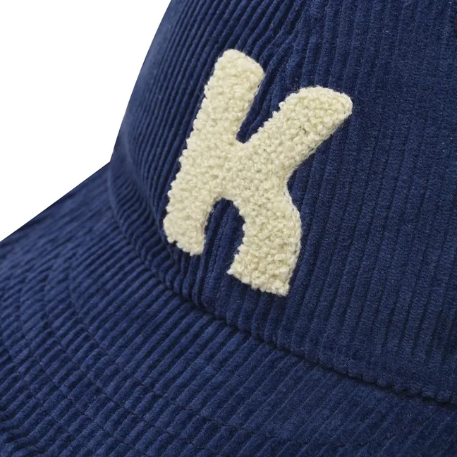 Casquette Logo Velours Côtelé | Bleu