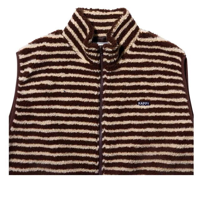 Striped Fleece Jacket | Brown