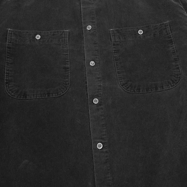 Ribbed Velvet Shirt | Dark grey