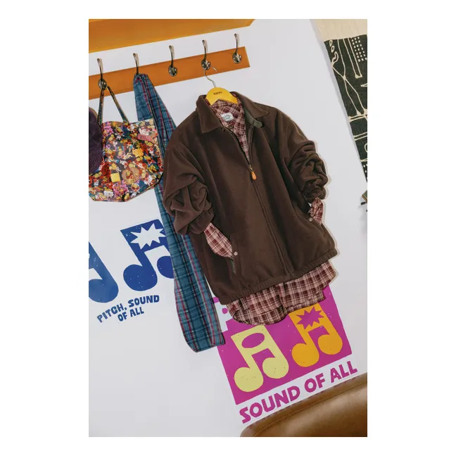 Fleece Bomber Jacket | Brown