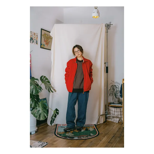 Fleece Bomber Jacket | Red