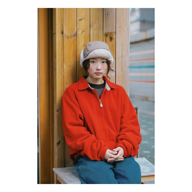 Fleece Bomber Jacket | Red