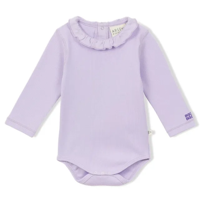 Body Côtelé Coton Bio | 	Lilas
