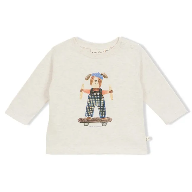 T-shirt Skate Coton Bio | Beige chiné