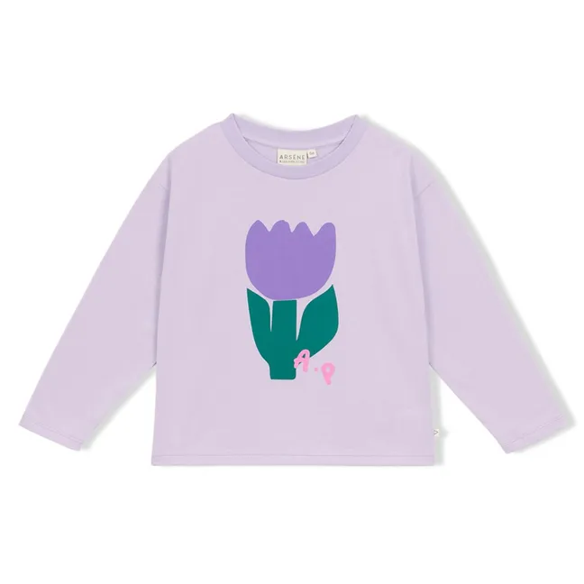 T-shirt Tulipe Coton Bio | 	Lilas