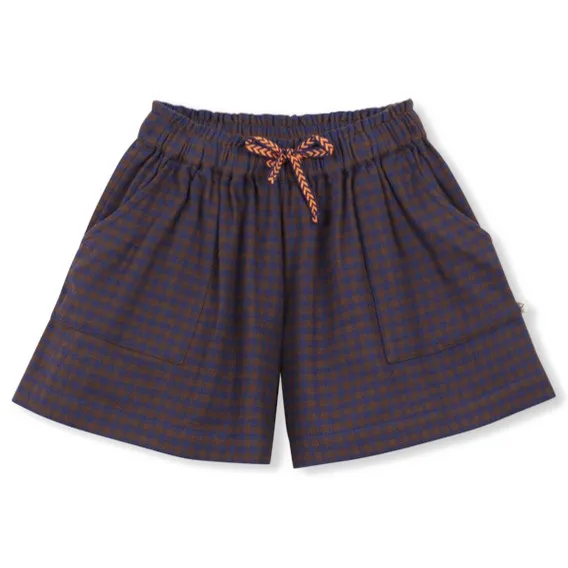 Short Vichy Coton Bio | Marron
