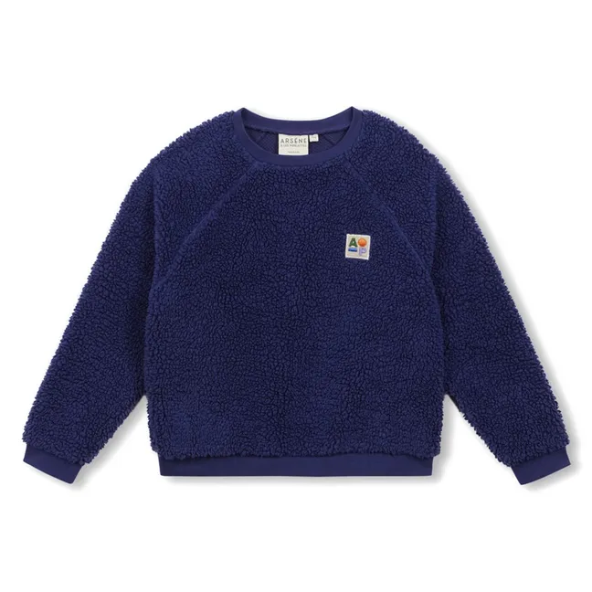 Sweat Façon Sherpa | Bleu marine