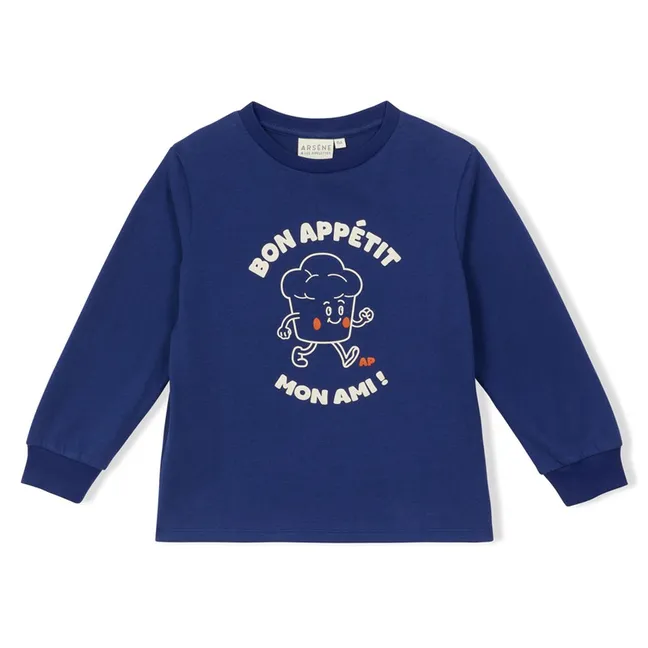 T-shirt Bon Appétit Mon Ami Coton Bio | Bleu marine