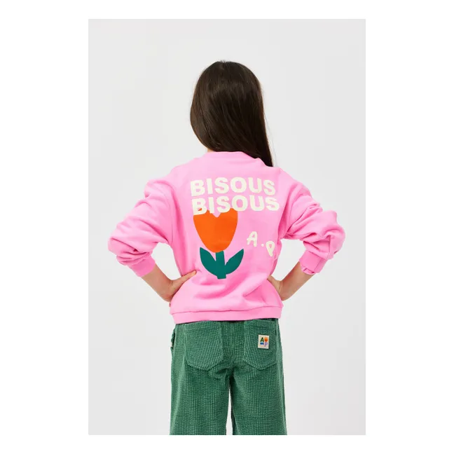 Sweat Bisous Bisous Coton Bio | Rose