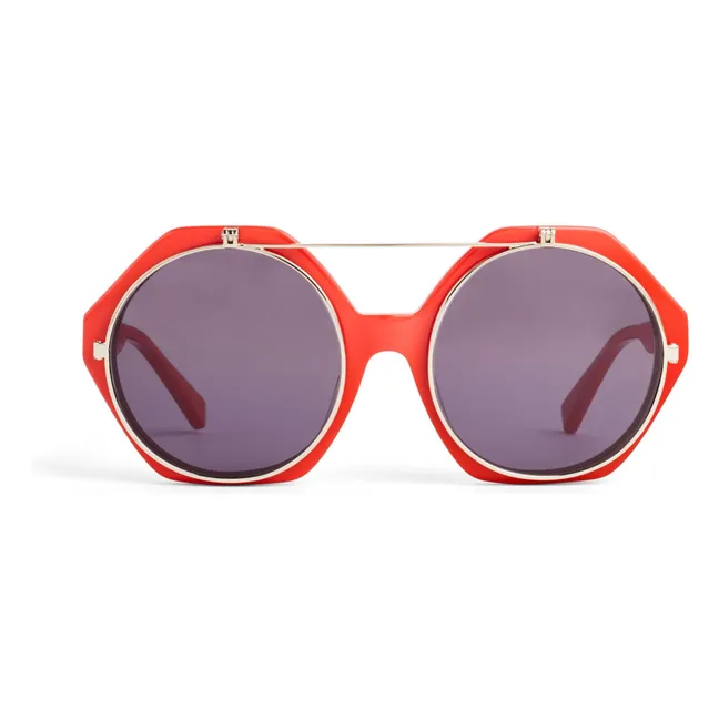Flip Up-Sonnenbrille aus recycelten Fasern | Rot