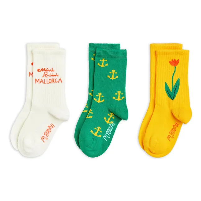3er-Pack Mallorca Socken aus Bio-Baumwolle | Weiß