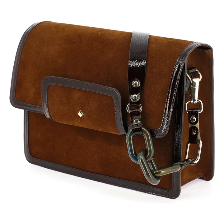 Sac Le Grand Mischka Velours | Chocolat- Image produit n°0