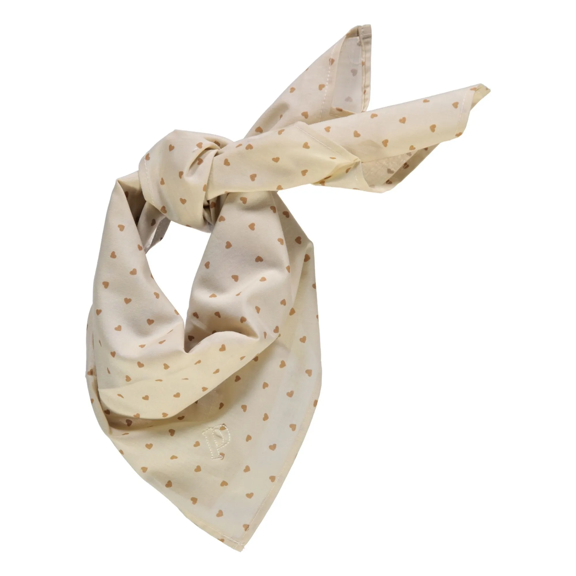 Poudre Organic Beige Cotton Gauze Sunflower Hearts Scarf