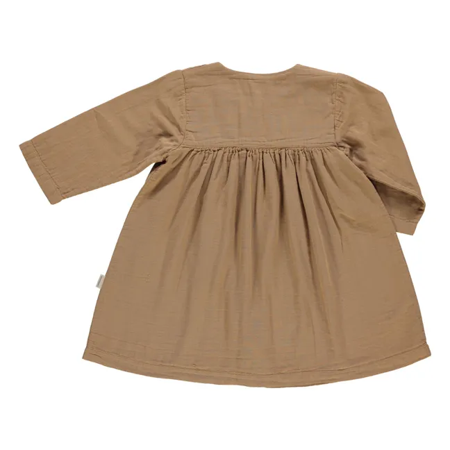 Vestido de gasa de algodón Aubépine | Marrón