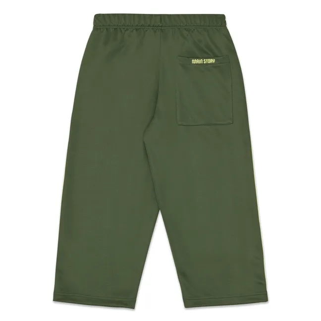 Jogger Bandes Coton Bio | Vert olive