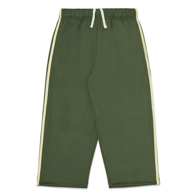 Jogger Bandes Coton Bio | Vert olive