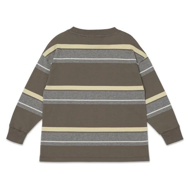 T-shirt Rayé Coton Bio | Marron