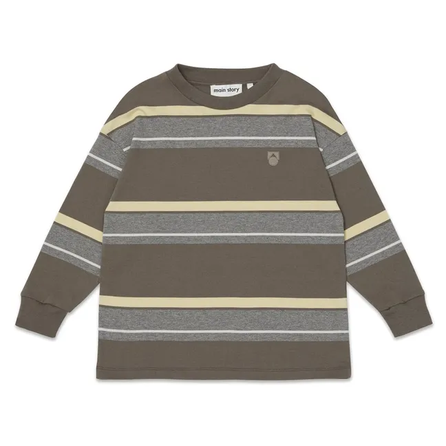 T-shirt Rayé Coton Bio | Marron