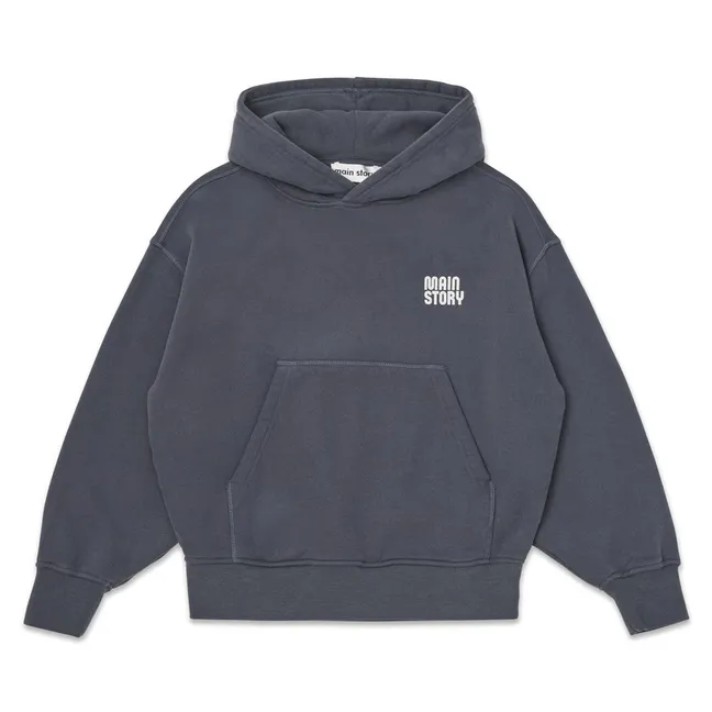 Sweat à Capuche Logo Coton Bio | Gris