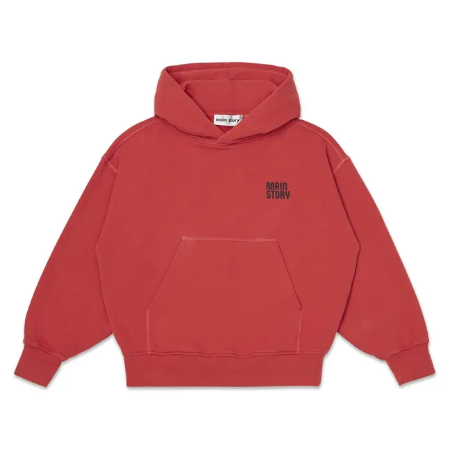 Sweat à Capuche Logo Coton Bio | Rouge