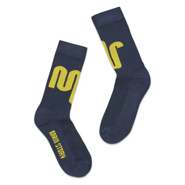 Calcetines con logotipo de algodón orgánico | Azul Marino