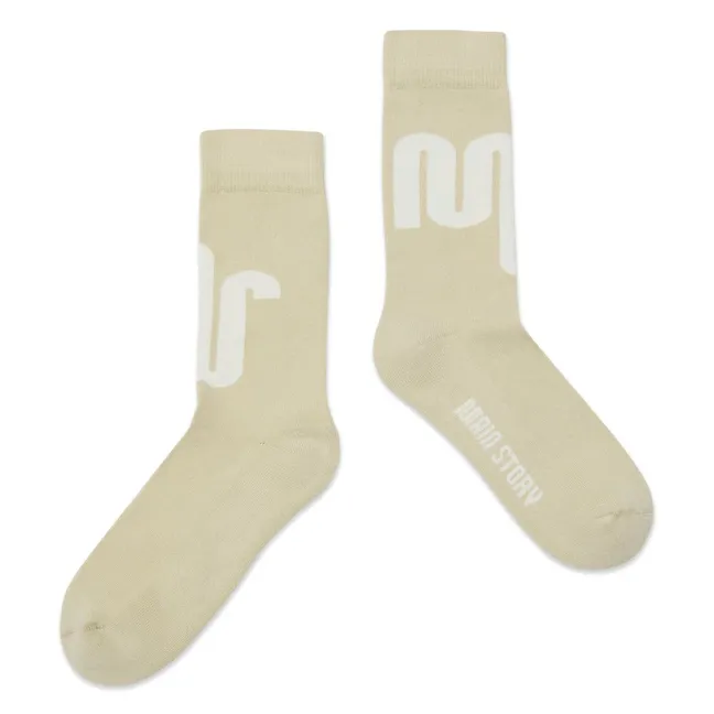 Chaussettes Logo Coton Bio | Crème