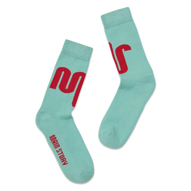 Calcetines con logotipo de algodón orgánico | Azul Cielo