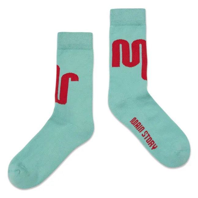 Chaussettes Logo Coton Bio | Bleu ciel