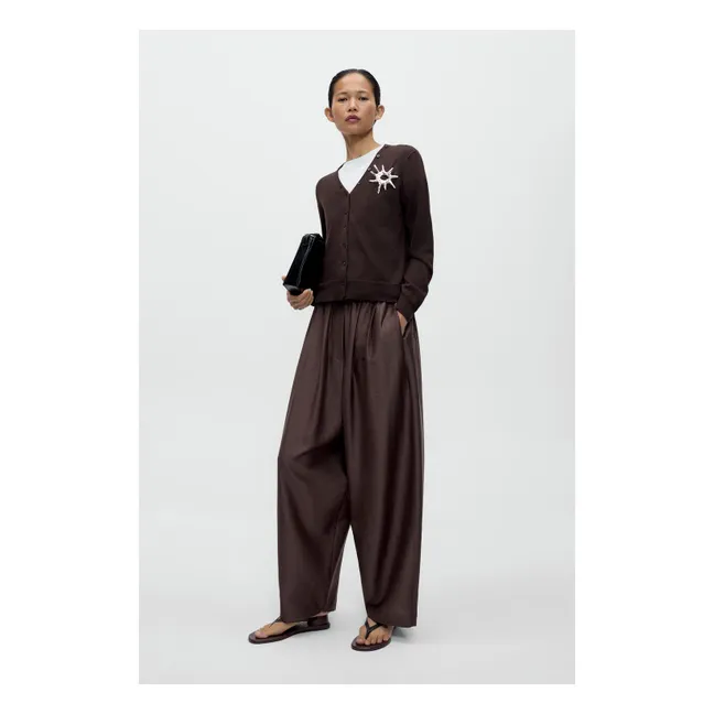 Cardigan Merino Laine | Marron