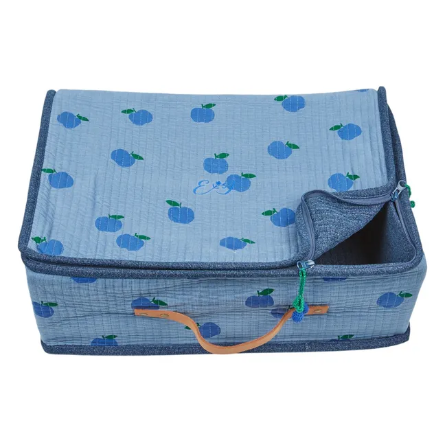 Valise de rangement XL Apples | Bleu
