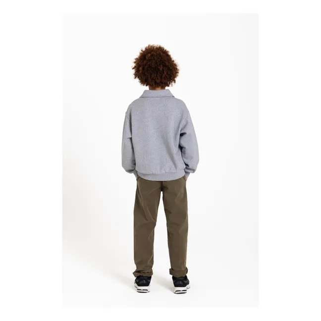 Phoenix Pretzel Organic Cotton Polo Shirt | Heather grey