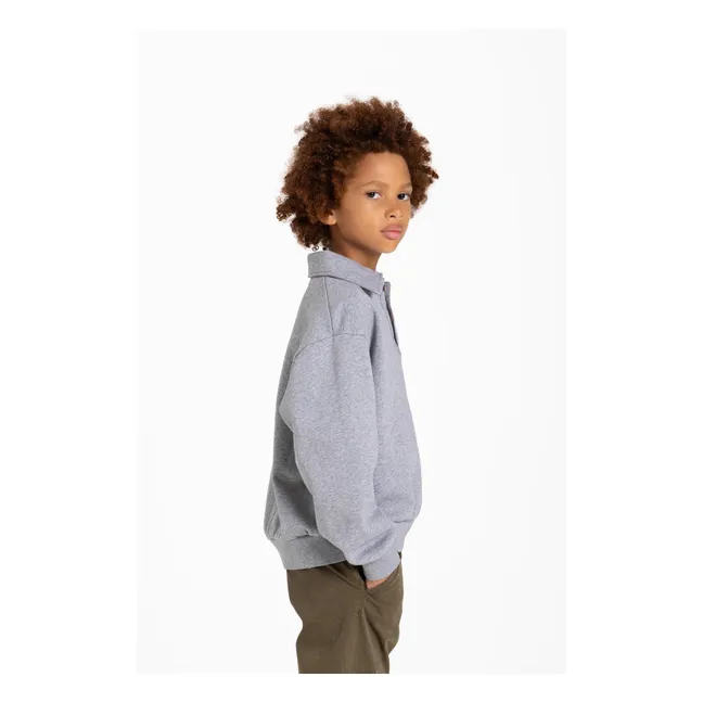 Phoenix Pretzel Organic Cotton Polo Shirt | Heather grey