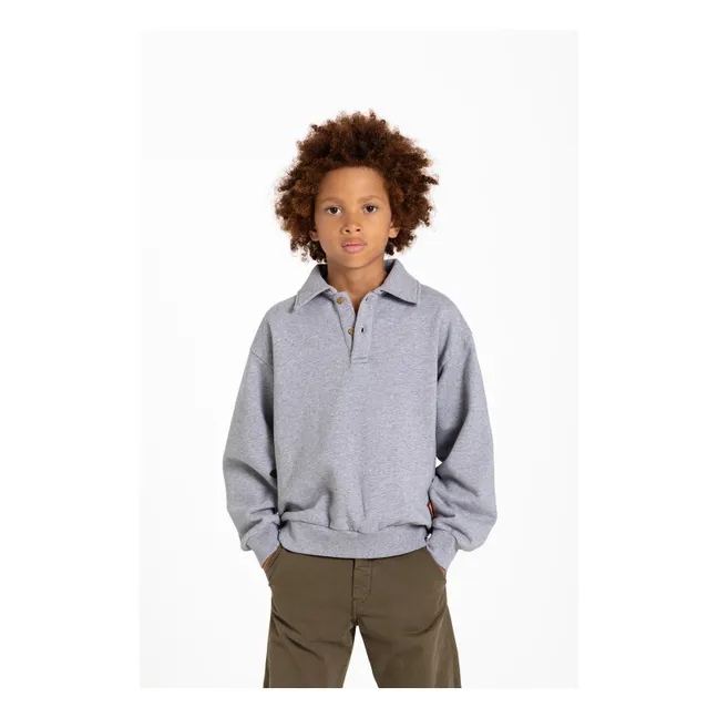 Phoenix Pretzel Organic Cotton Polo Shirt | Heather grey