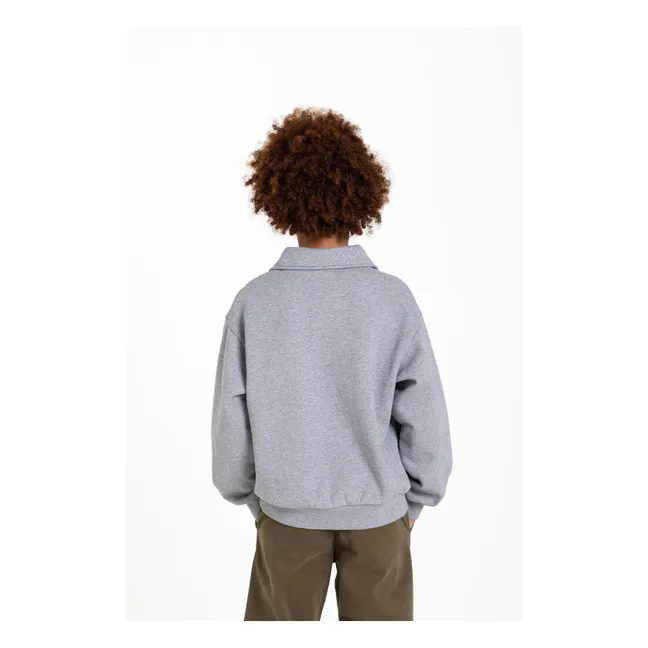 Phoenix Pretzel Organic Cotton Polo Shirt | Heather grey