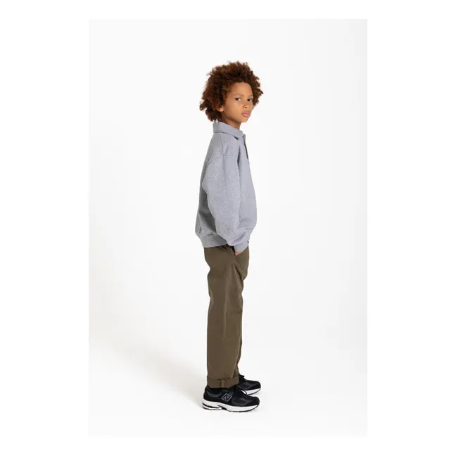 Phoenix Pretzel Organic Cotton Polo Shirt | Heather grey