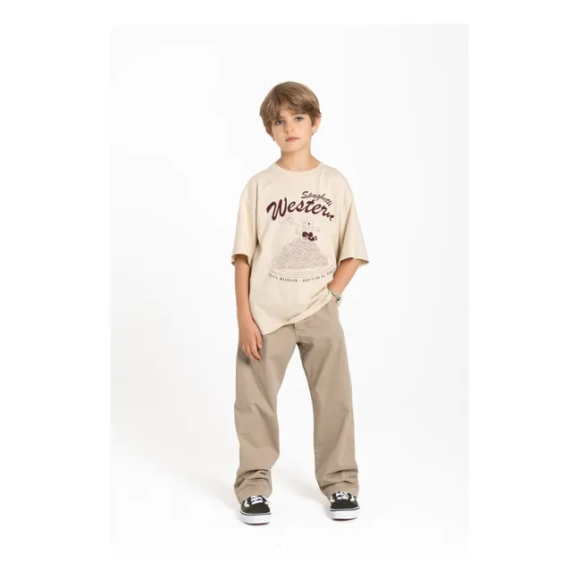 Finn Spaghetti Organic Cotton T-Shirt | Off white