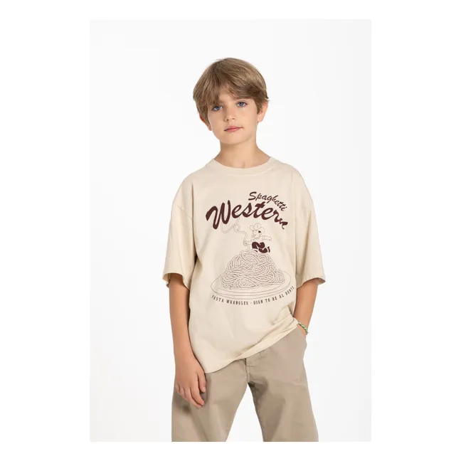 Finn Spaghetti Organic Cotton T-Shirt | Off white