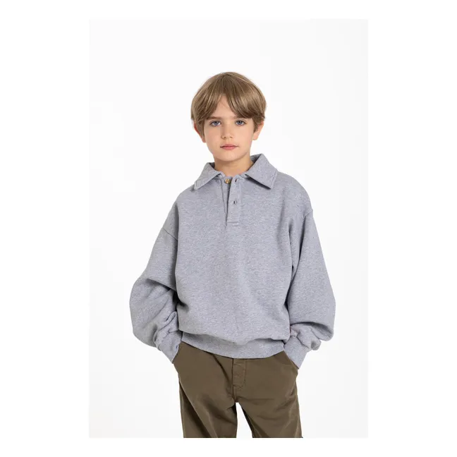 Phoenix Pretzel Organic Cotton Polo Shirt | Heather grey