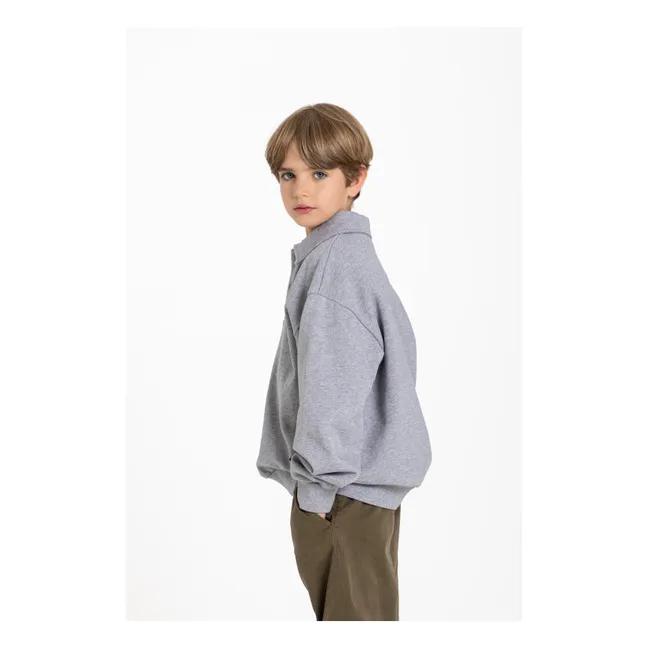 Phoenix Pretzel Organic Cotton Polo Shirt | Heather grey