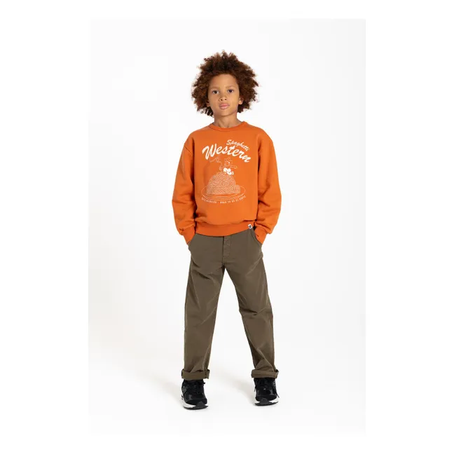 Ryde Spaghetti Organic Cotton Sweatshirt | Rust