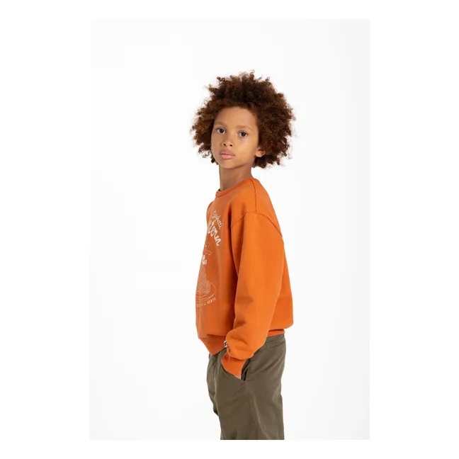 Ryde Spaghetti Organic Cotton Sweatshirt | Rust