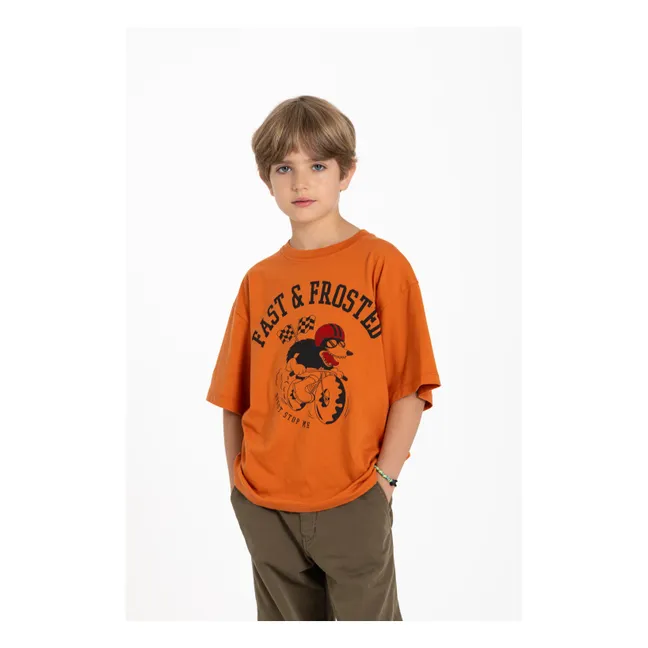 Finn Moto Organic Cotton T-Shirt | Rust