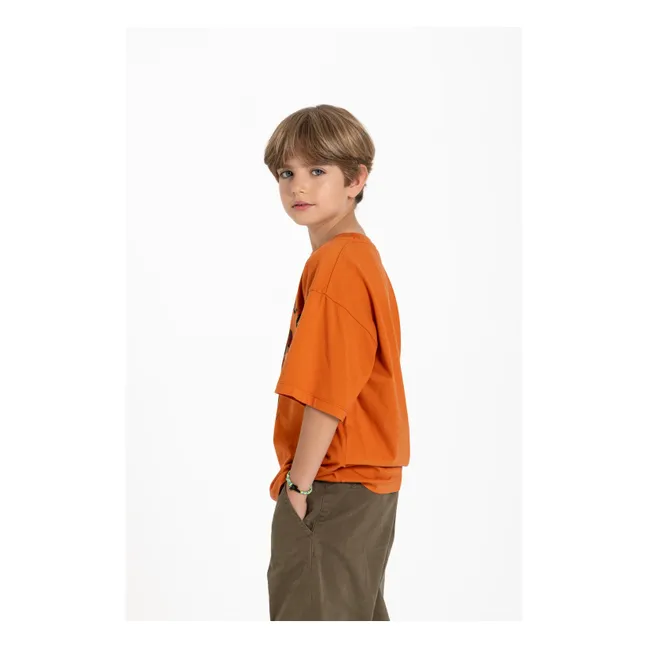 Finn Moto Organic Cotton T-Shirt | Rust